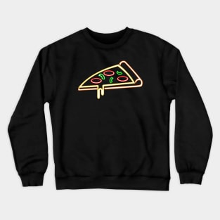 Neon Pizza Slice Crewneck Sweatshirt